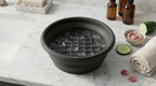 Collapsible Silicone Ice Bowl | Foldable Face Wash Basin with Built-in Ice Tray