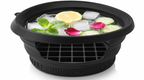 Collapsible Silicone Ice Bowl | Foldable Face Wash Basin with Built-in Ice Tray